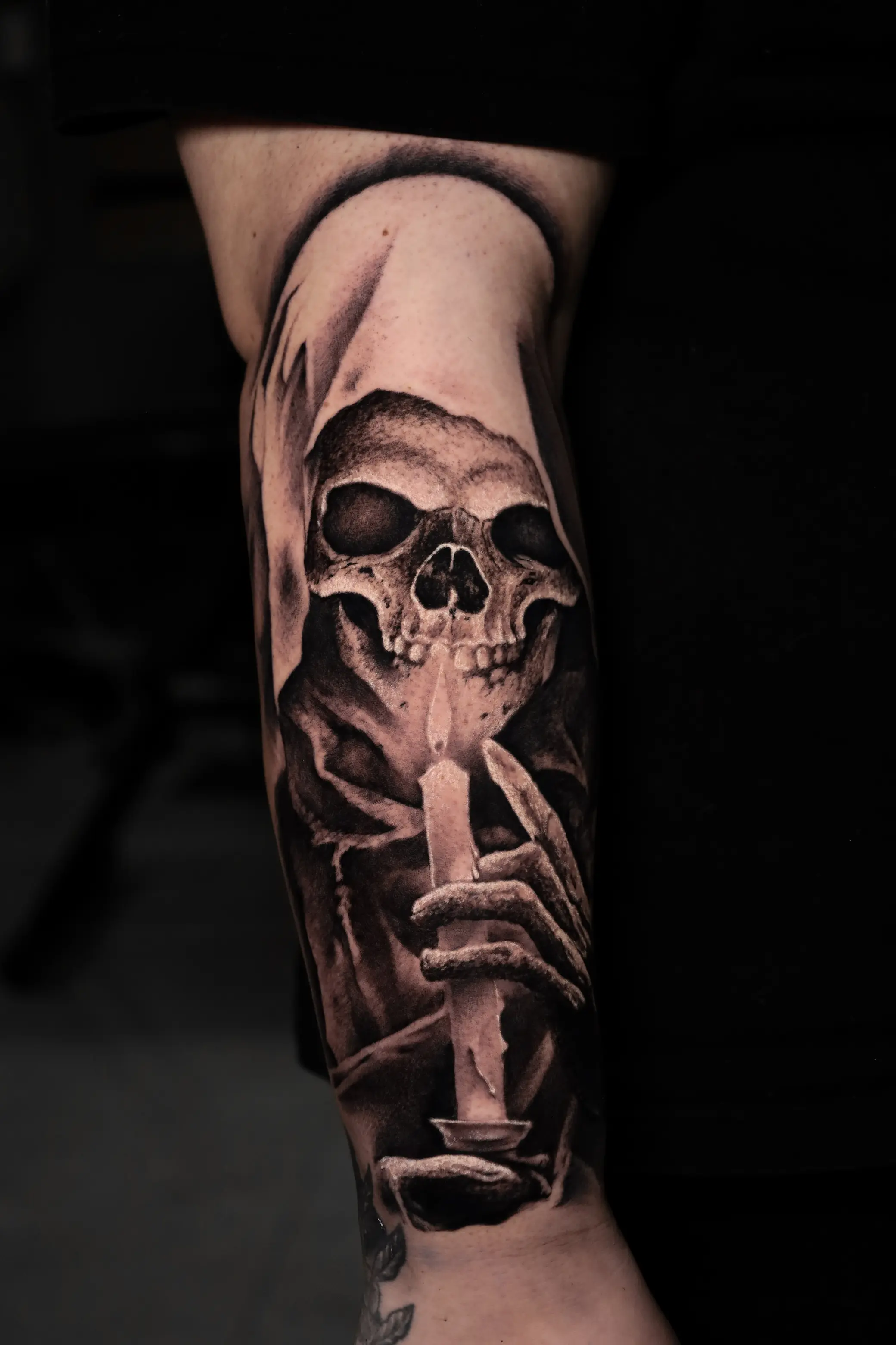 Black and grey realism tattoo by Taylor Tharp