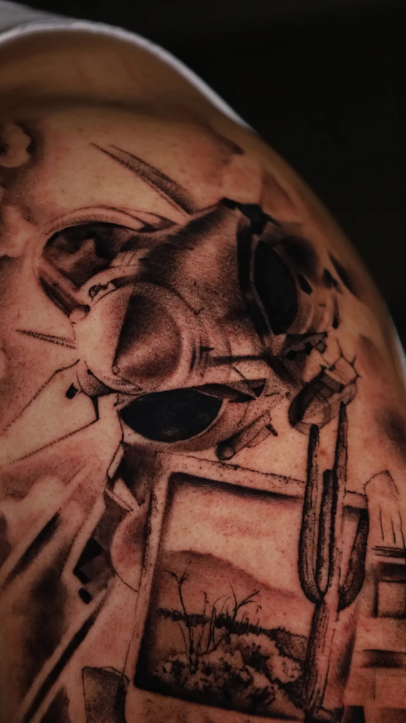 Black and grey realism tattoo by Taylor Tharp in Phoenix
